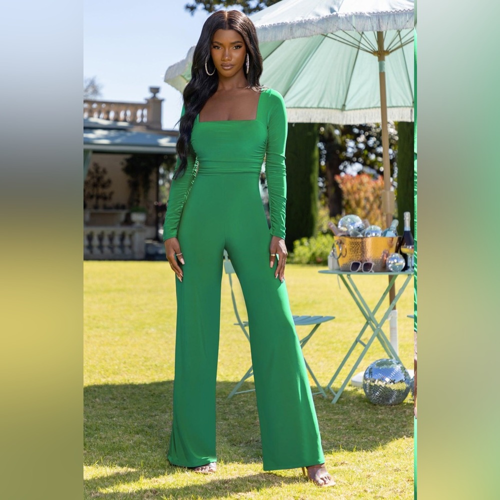 Club L London Moonlight | Emerald Green jumpsuit